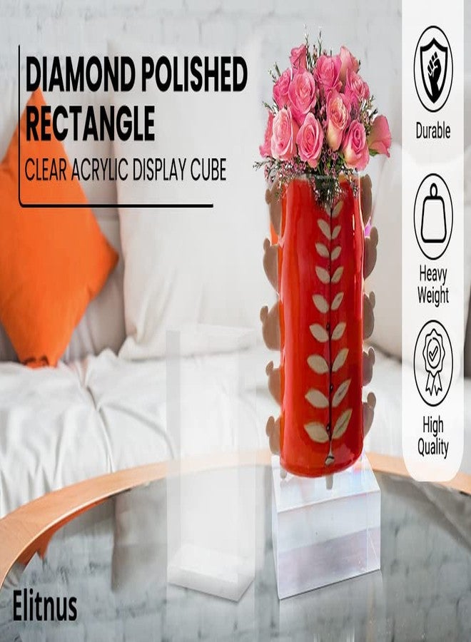 Elitnus Clear Solid Acrylic Block - 6" x 4" x 2.36" All Diamond Polished Rectangle Clear Acrylic Cube for Display - Plexiglass Lucite Jewellery Block - Image 4